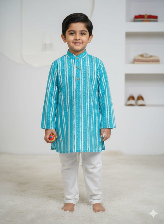 Ferozi Cotton Kurta Pajama For Kids Boy